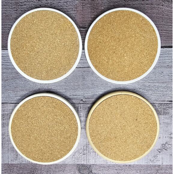 Set 4 PINEAPPLE Round Coasters Absorbent Stone - Picture 2 of 4